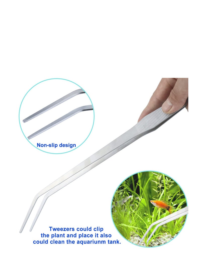 4 in 1 Tweezers Scissors Spatula Scrapers Tool Set, Aquarium Aquascape Tools Kit, Anti-Rust Aquatic Plant Tool, Suitable for Fish Tank Cleaning Kit - Image 4